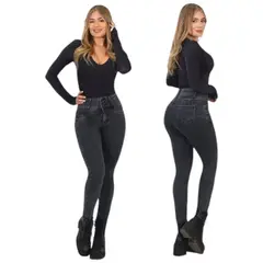 HERIEL - Jeans Pitillo Full Push Up Levanta Cola Corte Colombiano