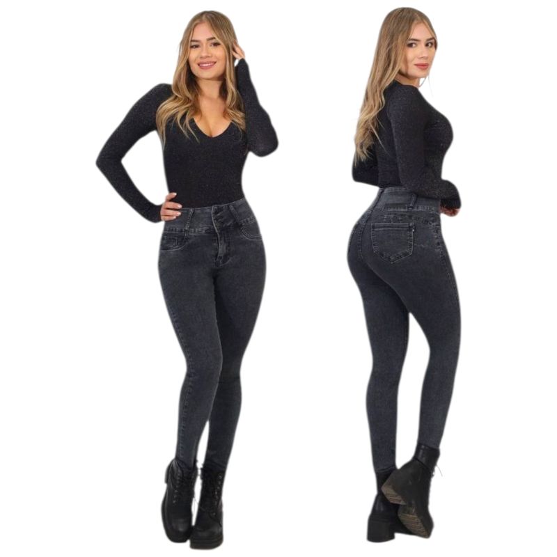HERIEL - Jeans Pitillo Full Push Up Levanta Cola Corte Colombiano