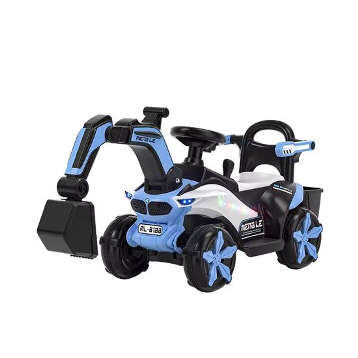 GENERICO - Coche juguete eléctrico niños excavadora música bluetooth ro