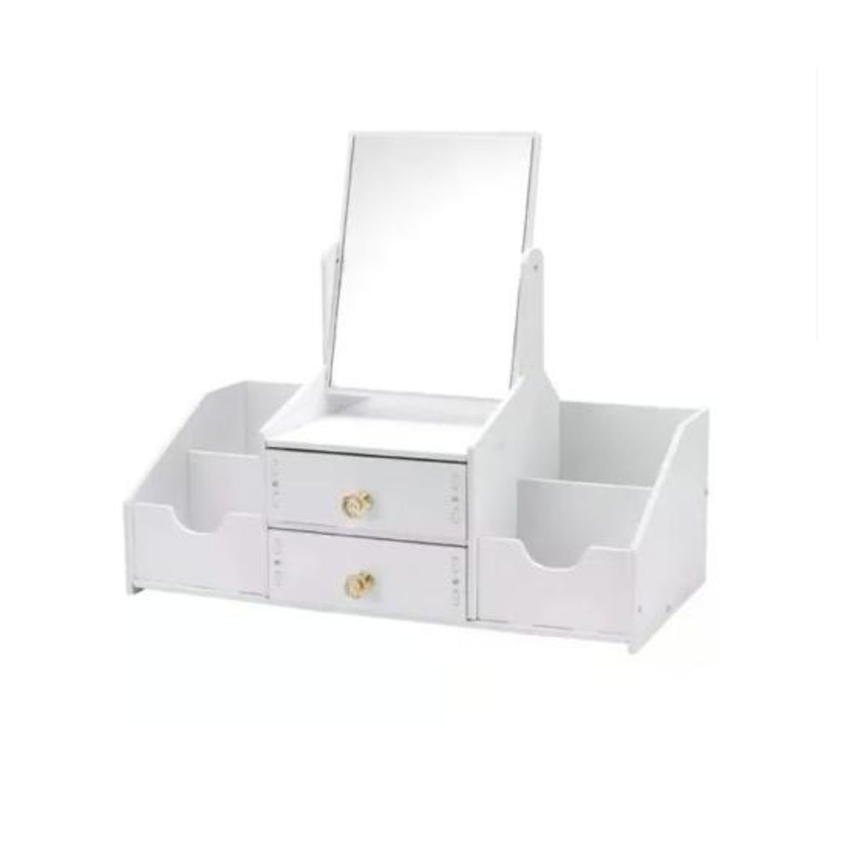 GENERICO - Organizador Maquillaje con Espejo Diseño Rectangular Armable