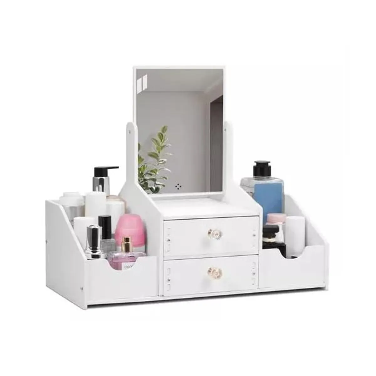 GENERICO - Organizador Maquillaje con Espejo Diseño Rectangular Armable