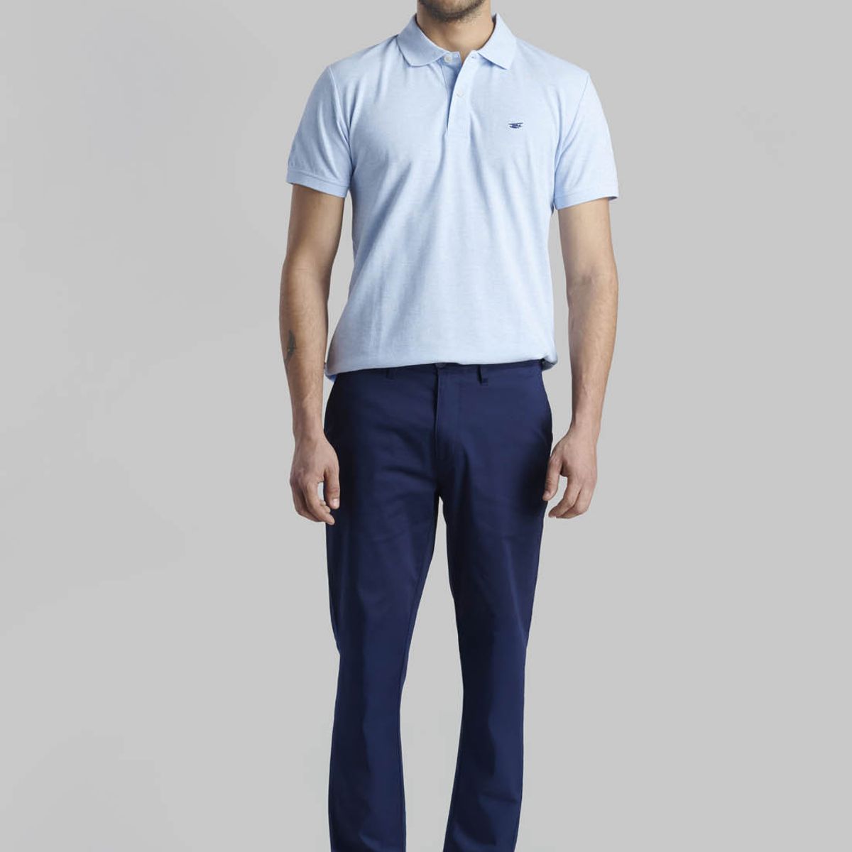 FEROUCH - Pantalón Twill Slim /33 Azul Ferouch