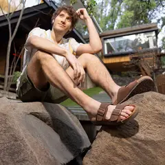 GUANTE - Sandalia Hombre Cuero Café