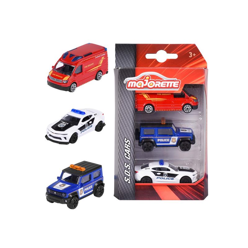 MAJORETTE - Set 3 Pieces Autos Colección Majorette S.O.S