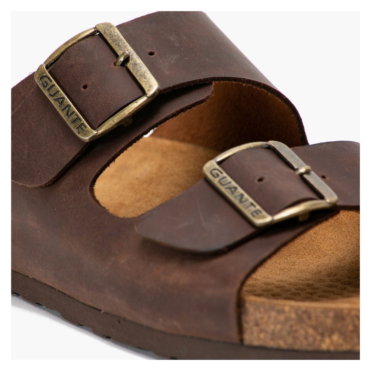 GUANTE - Sandalia Hombre Cuero Café Guante