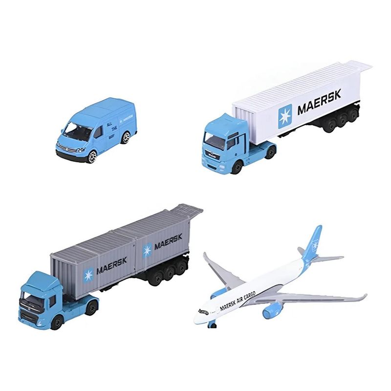 MAJORETTE - Set 4 Autos Logistica MAERSK Majorette