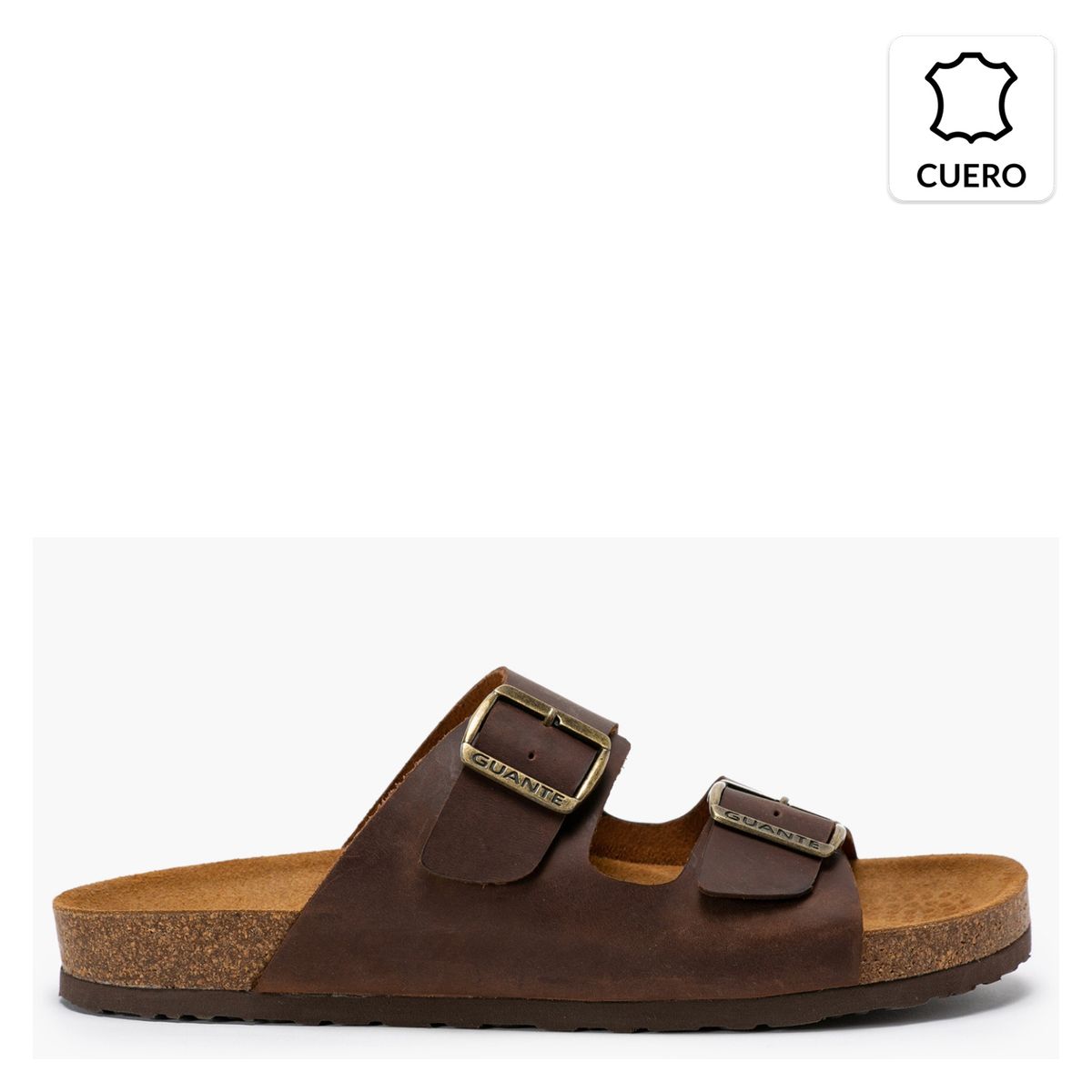 GUANTE - Sandalia Hombre Cuero Café Guante