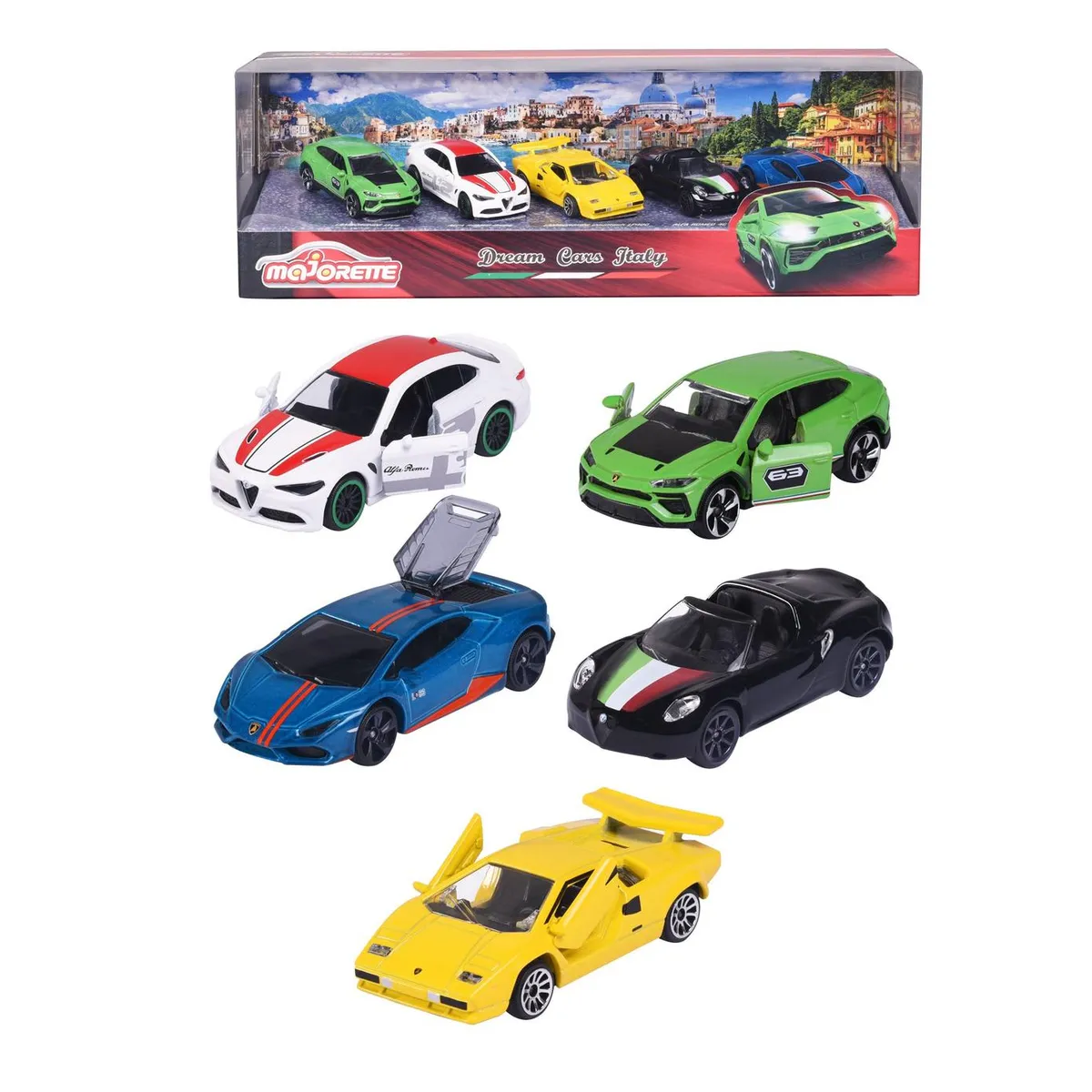 MAJORETTE - Set 5 Autos Colección Dream Cars Italy Majorette