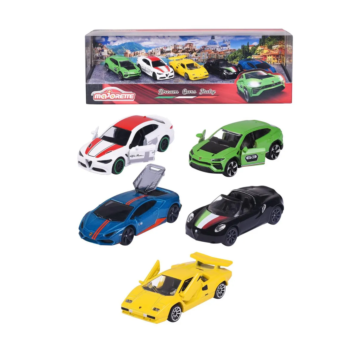 MAJORETTE - Set 5 Autos Colección Dream Cars Italy Majorette