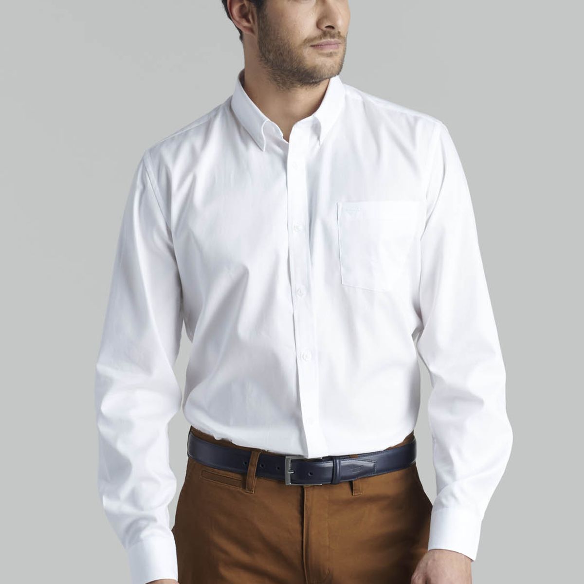 FEROUCH - Camisa Oxford Smart Casual Blanco Ferouch