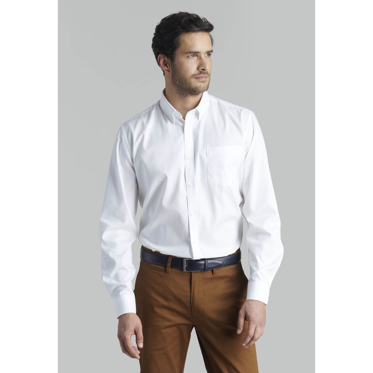 FEROUCH - Camisa Oxford Smart Casual Blanco Ferouch