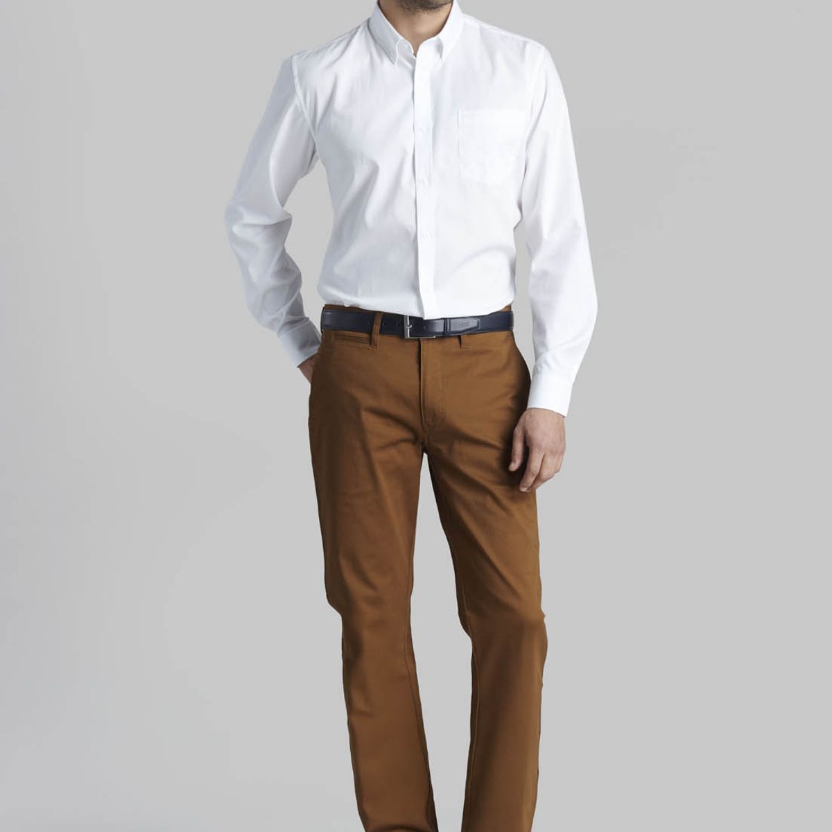 FEROUCH - Camisa Oxford Smart Casual Blanco Ferouch