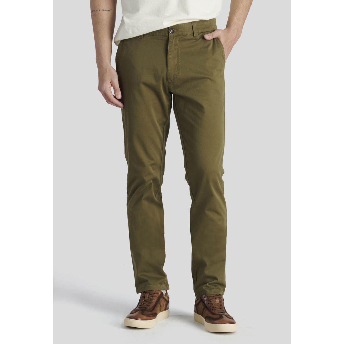 NEW MAN - Pantalón Bagneaux Slim Heritage Verde New Man