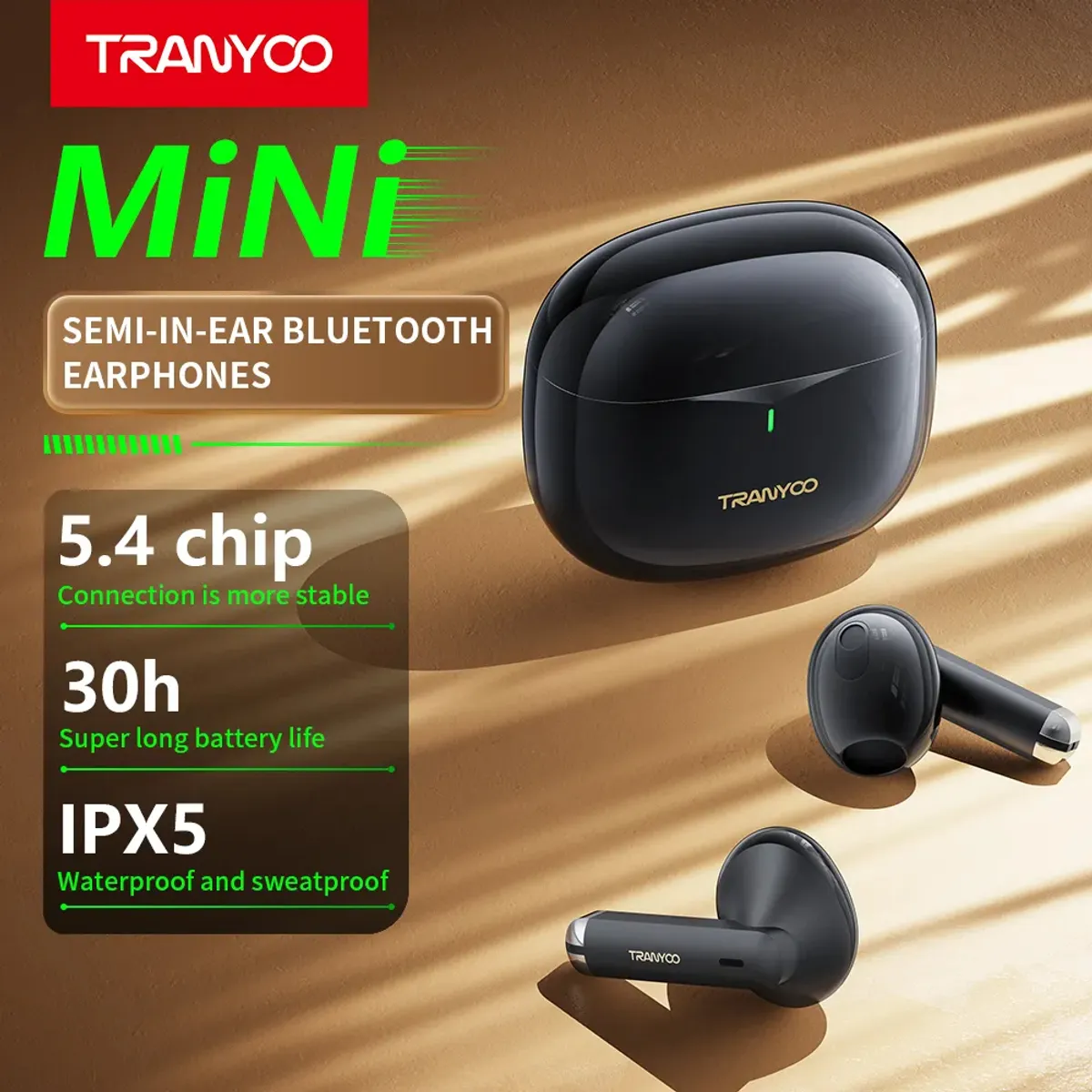 GENERICO - Audífonos Inalámbricos Bluetooth 5.3 Tranyoo T-M30 Color Negro