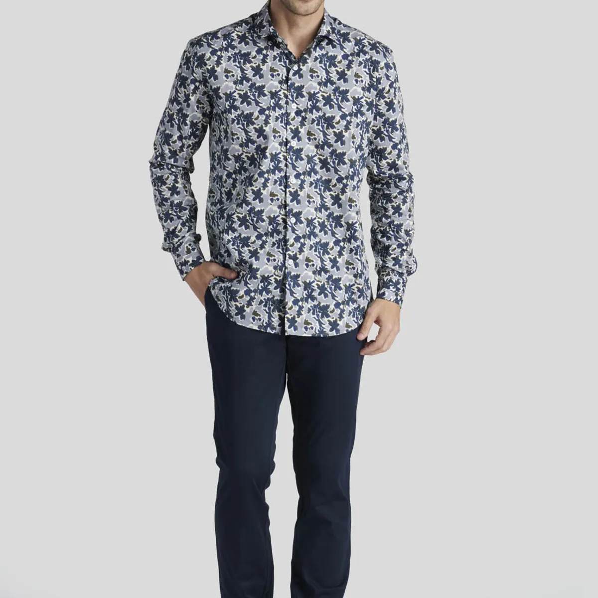 NEW MAN - Camisa Newport Avant-Garde Azul New Man