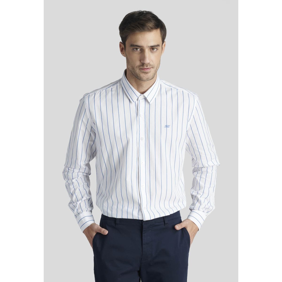 NEW MAN - Camisa Vilna Heritage Azul New Man