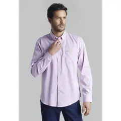 FEROUCH - Camisa Oxford Smart Casual Morado