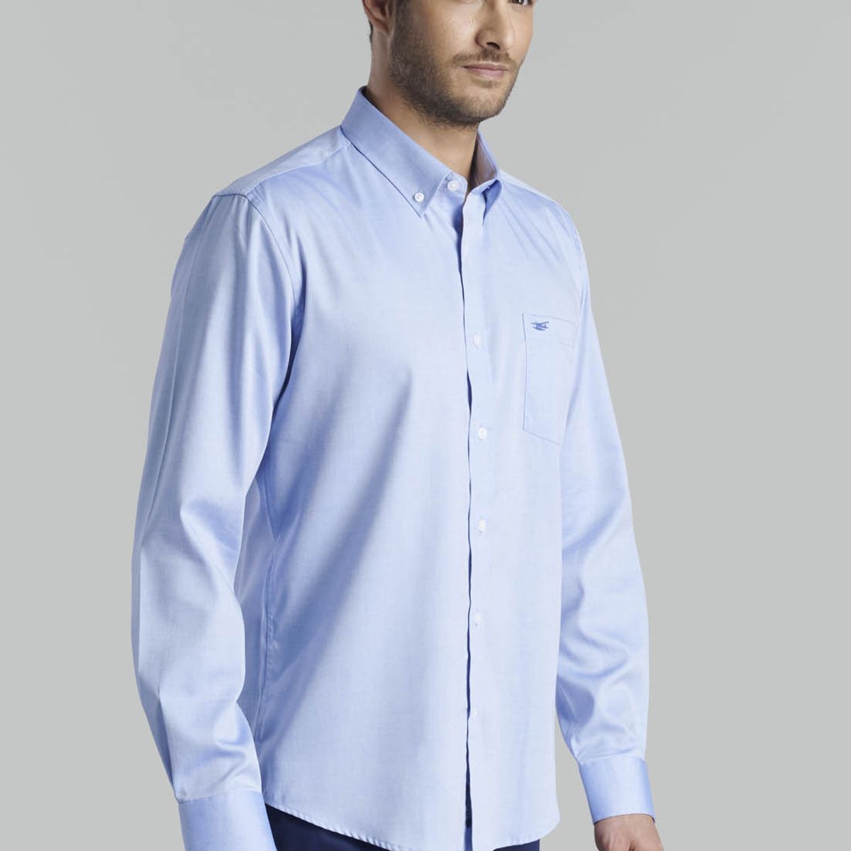 FEROUCH - Camisa Oxford Smart Casual Azul Ferouch