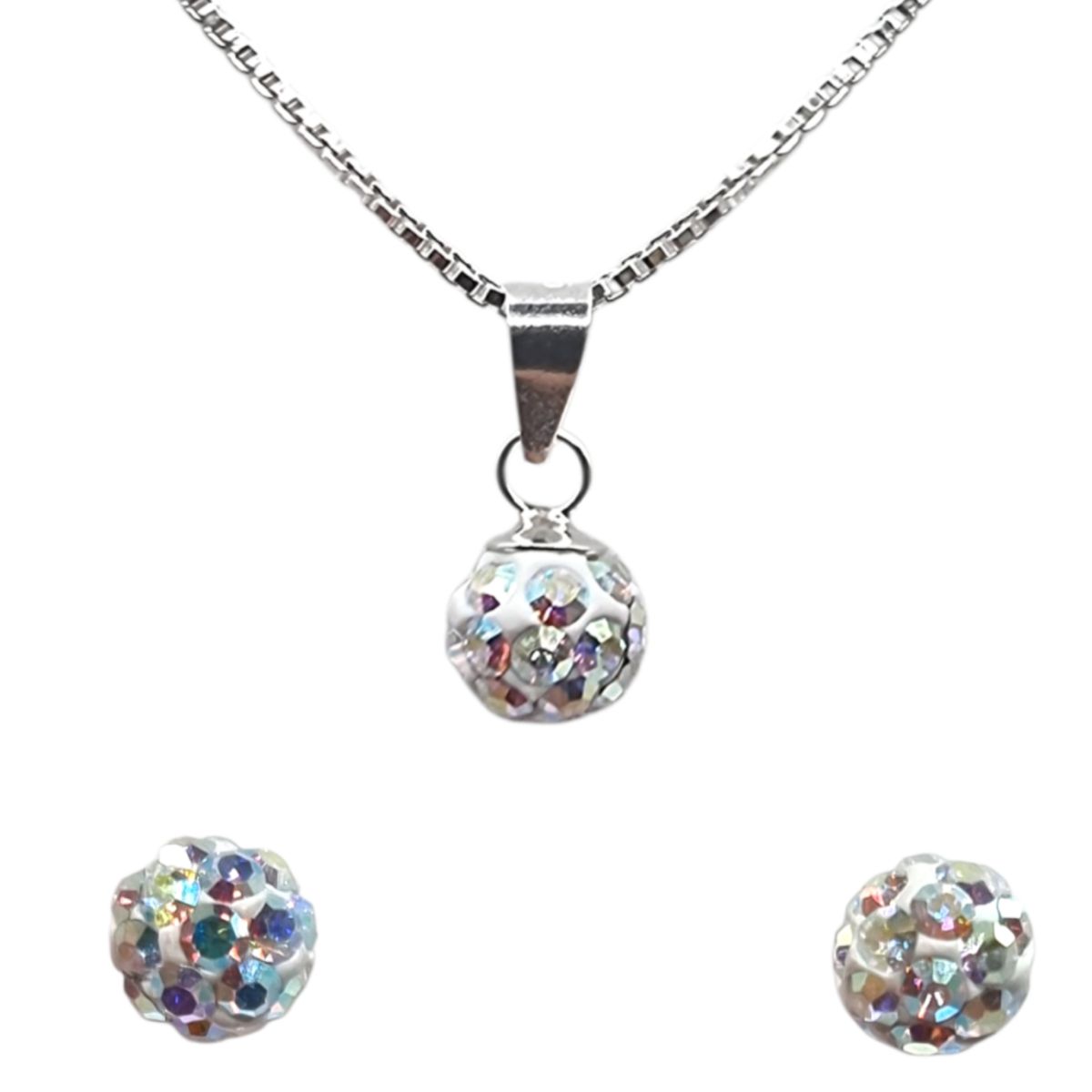 LK LUKSO - Conjunto de Collar y Aros en Plata 925 con Cristal Austriaco