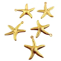 GENERICO - 5 Dijes Estrella de Mar Chapado en Oro 18K