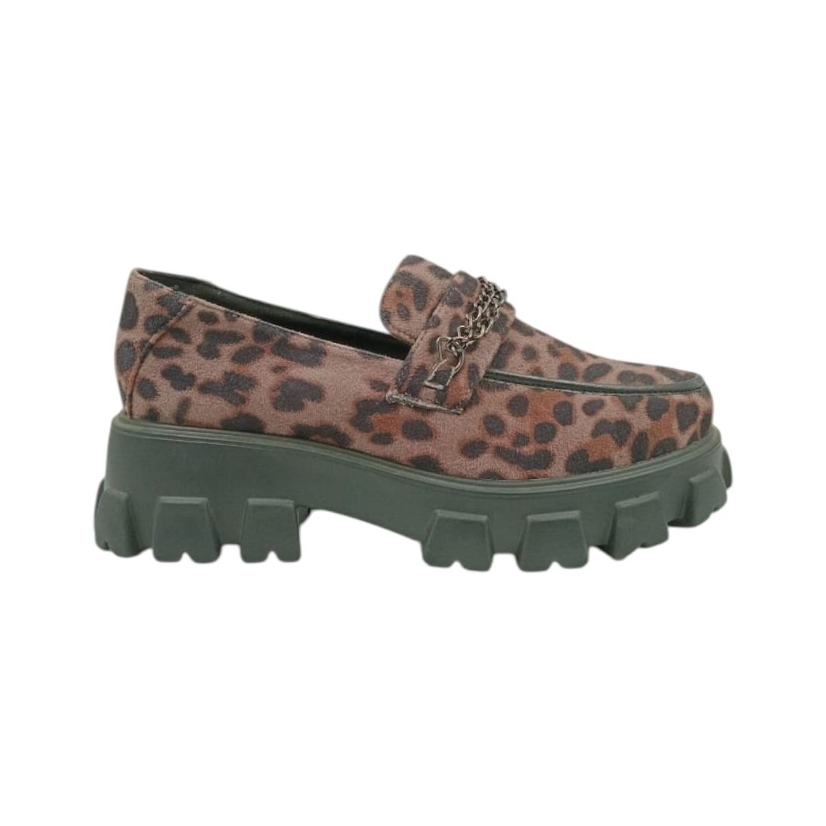 HERIEL - Mocasín Café Print Plataforma Mujer