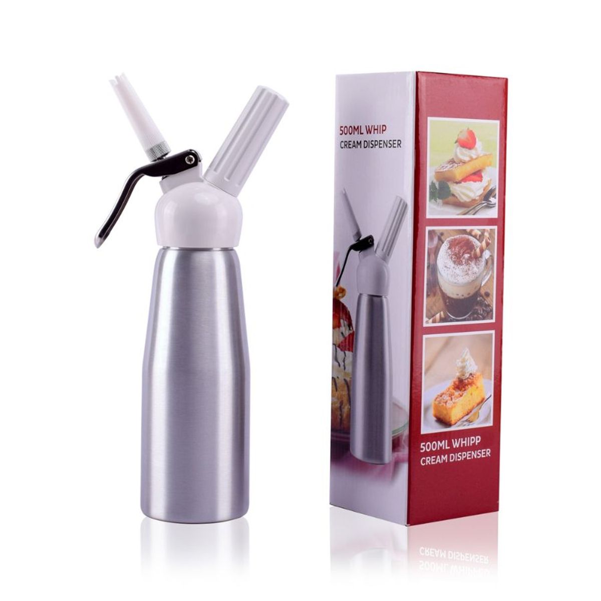 GENERICO - Sifón Crema Batida Dispensador Chantilly De Acero Inox 500ml