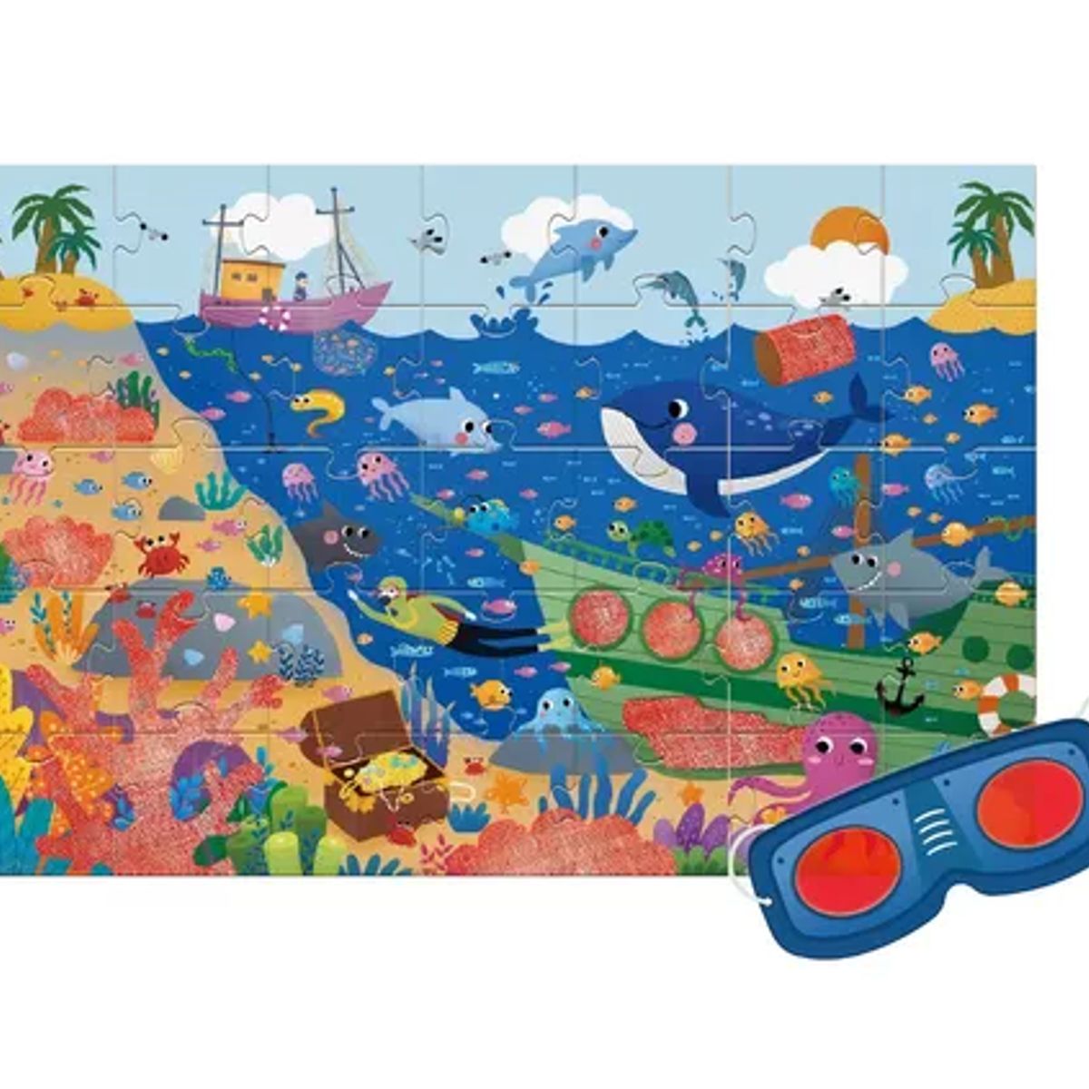 GENERICO - Puzzle El océano secreto Mideer rompecabezas color azul