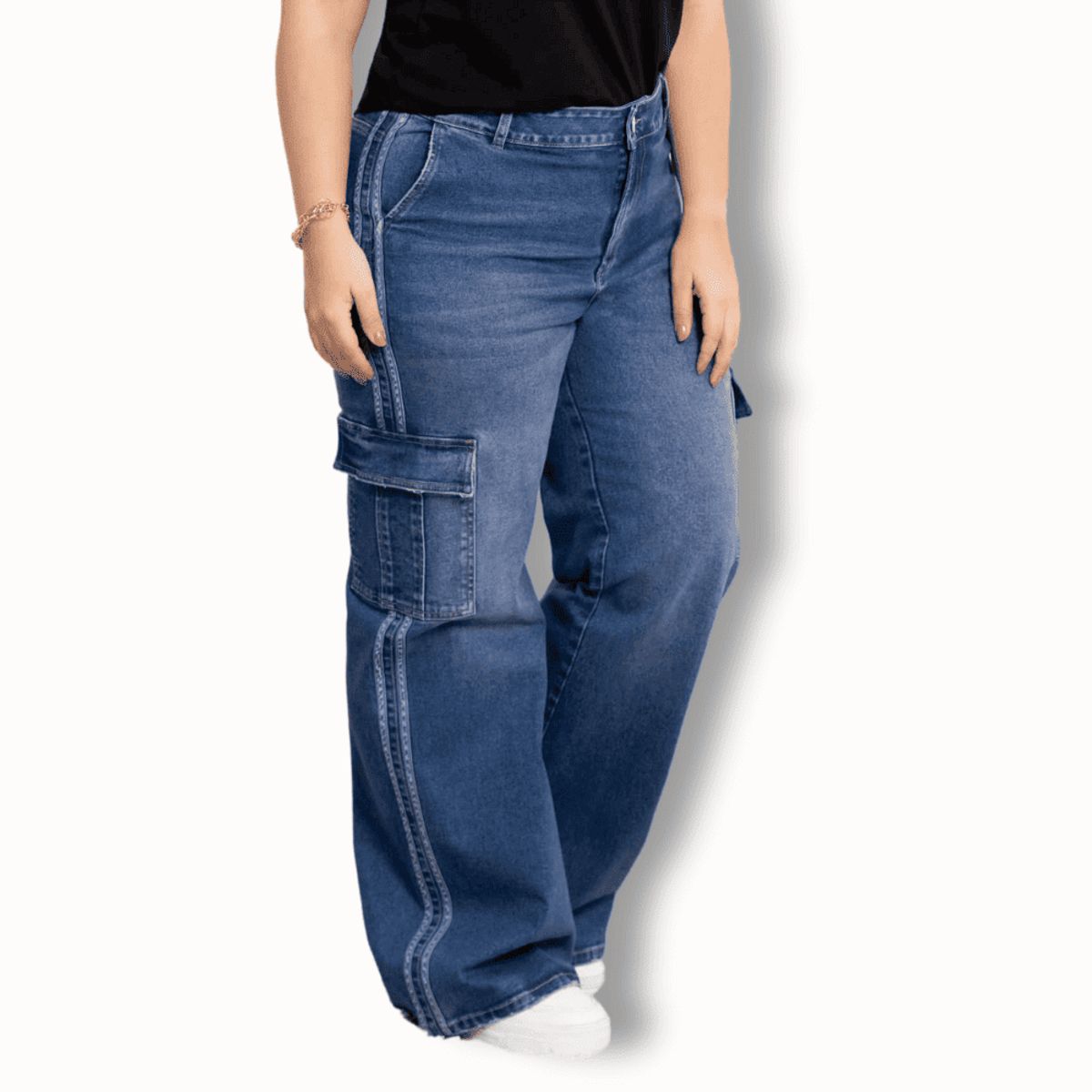 TRUCCOS JEANS - Jeans Cargo Wide Leg Mujer Talla Grande  P22020830