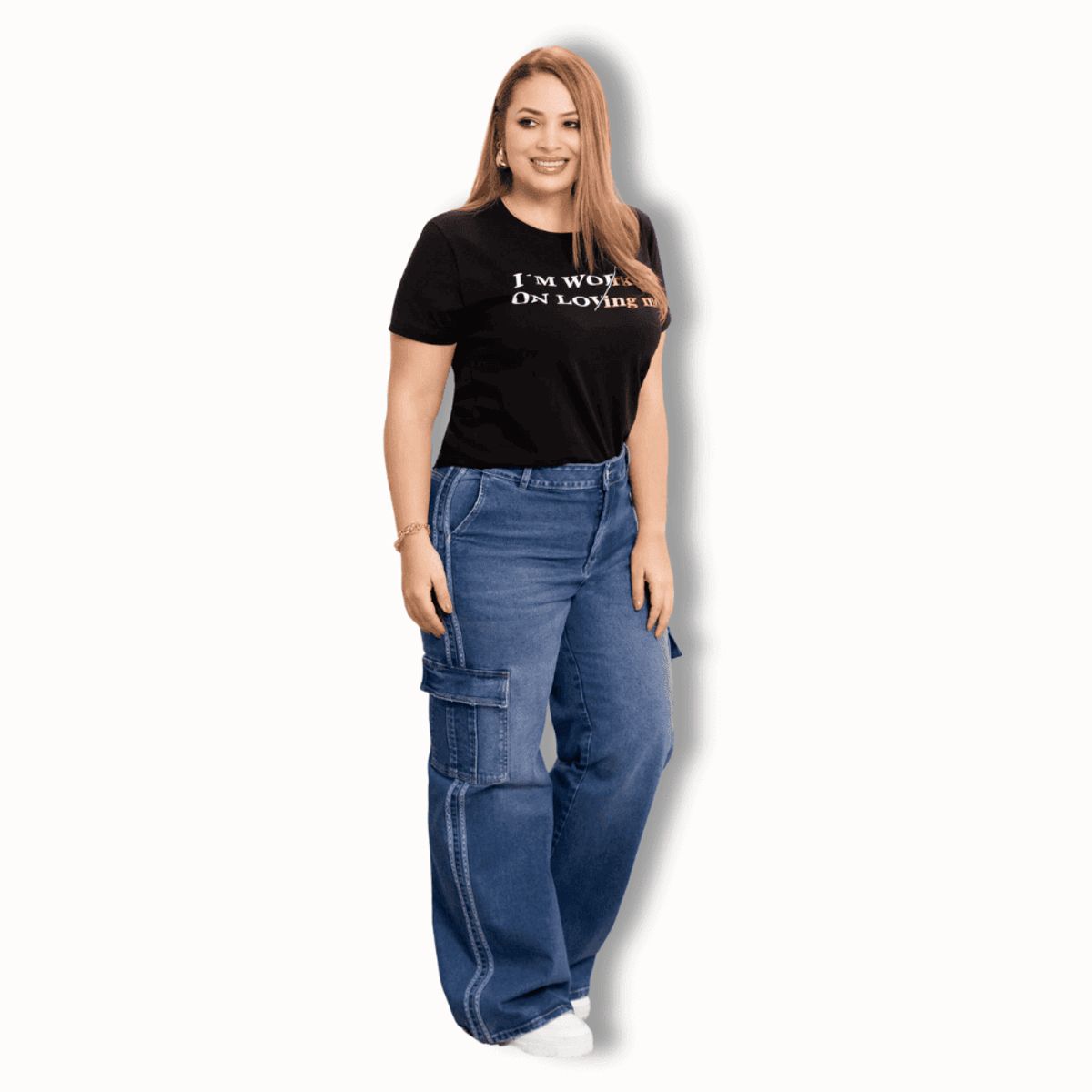 TRUCCOS JEANS - Jeans Cargo Wide Leg Mujer Talla Grande  P22020830
