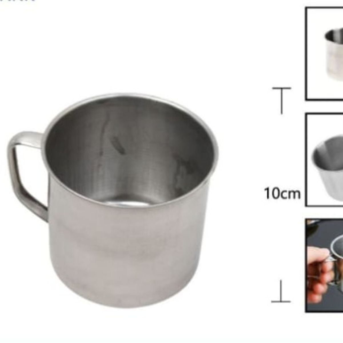 GENERICO - Tazon De Metal 10 Cm Acero Inoxidable