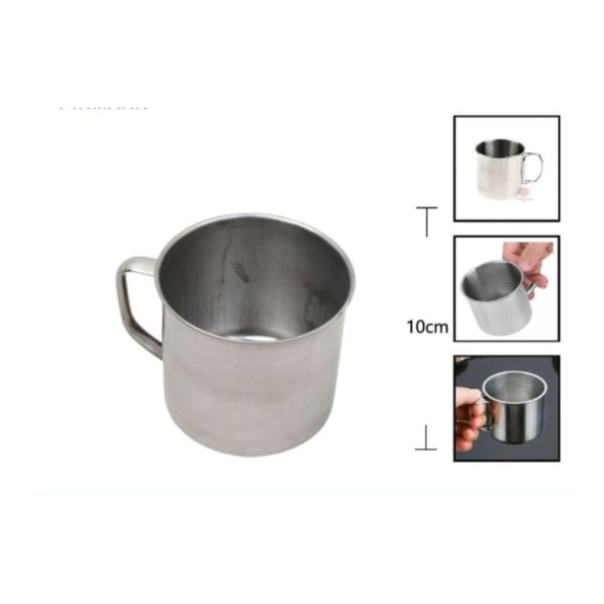 GENERICO - Tazon De Metal 10 Cm Acero Inoxidable