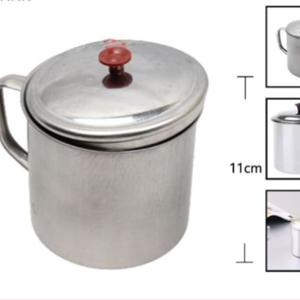 GENERICO - Tazon De Metal 11 Cm Acero Inoxidable