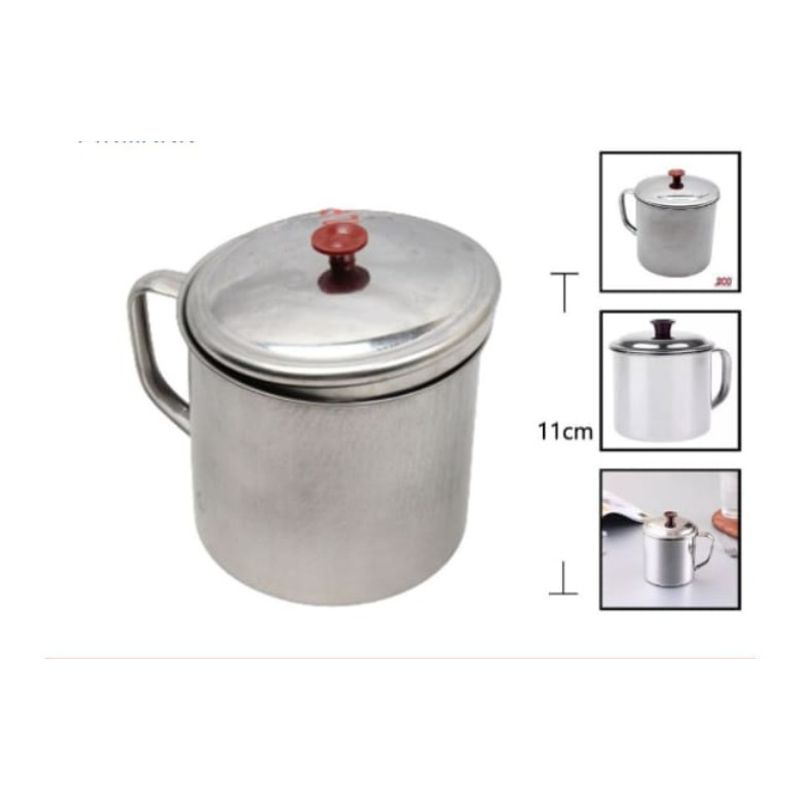 GENERICO - Tazon De Metal 11 Cm Acero Inoxidable