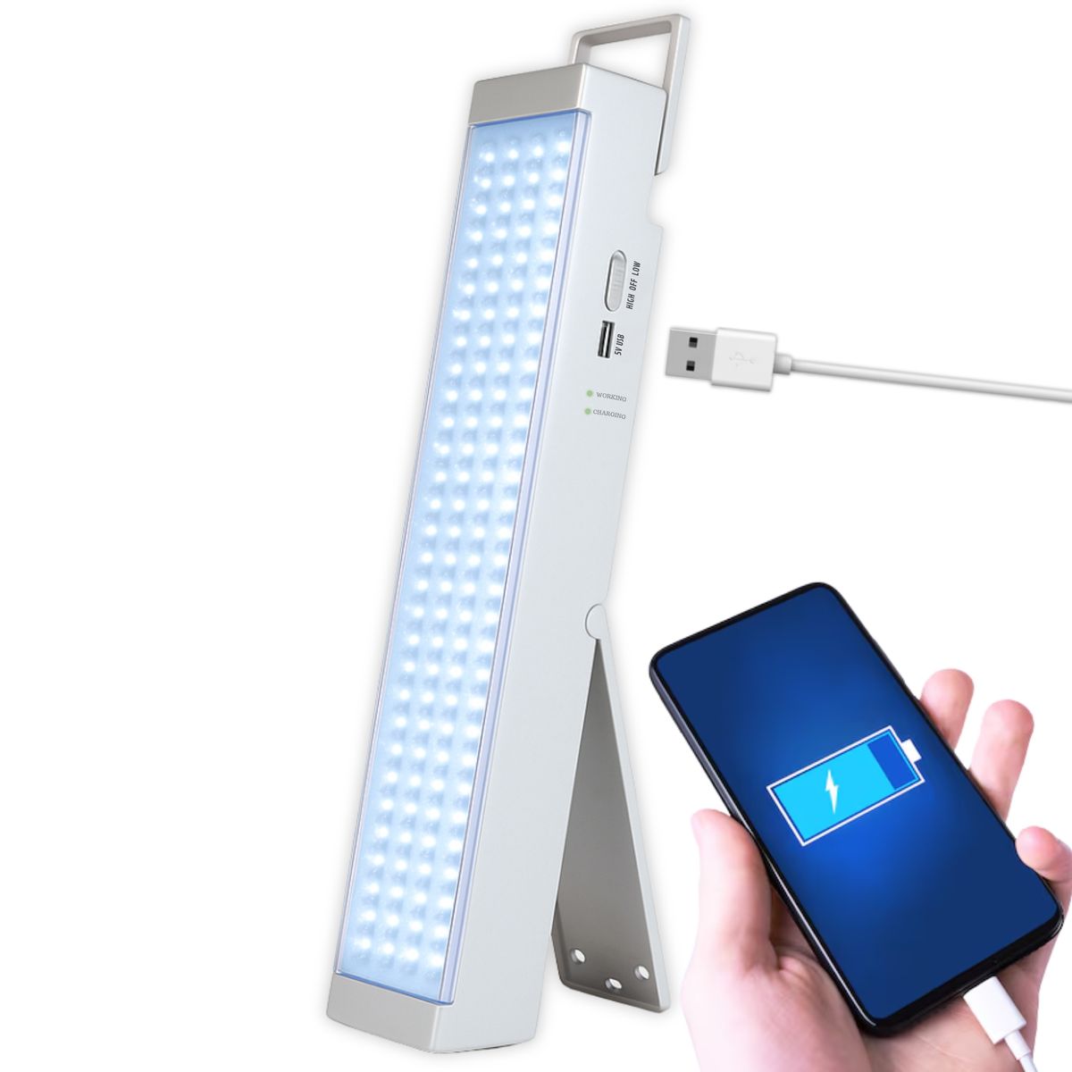 MLAB - Lampara de Emergencia Recargable 160 LED 24Hrs con Powerbank