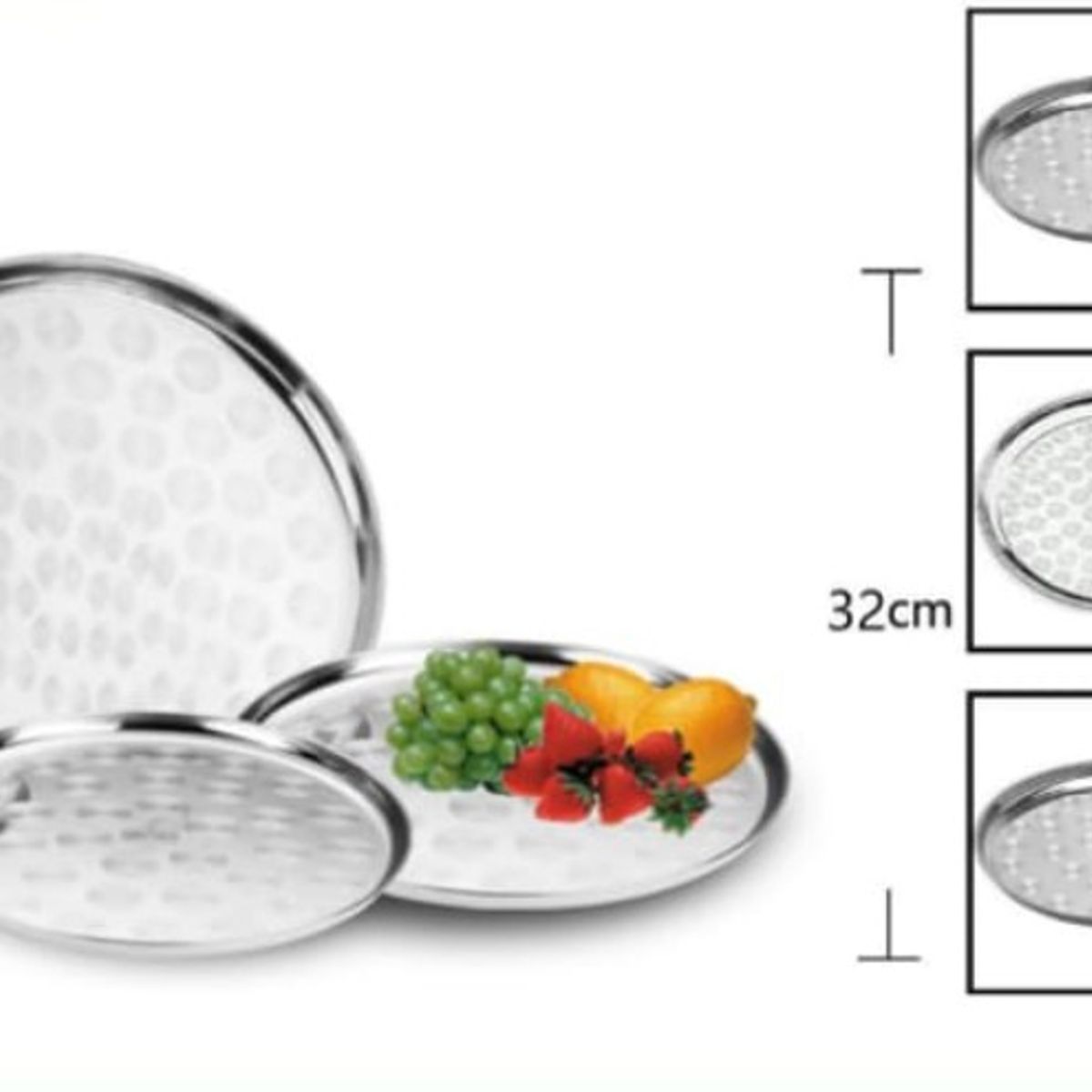 GENERICO - Bandeja Disco Acero Inoxidable 32 Cm Redondo Cocina