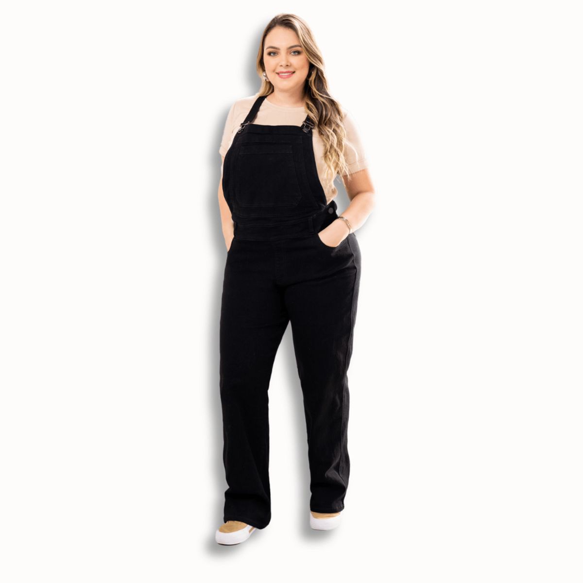 TRUCCOS JEANS - Jardinera Mujer Negra Oversize Talla Grande - P28076044