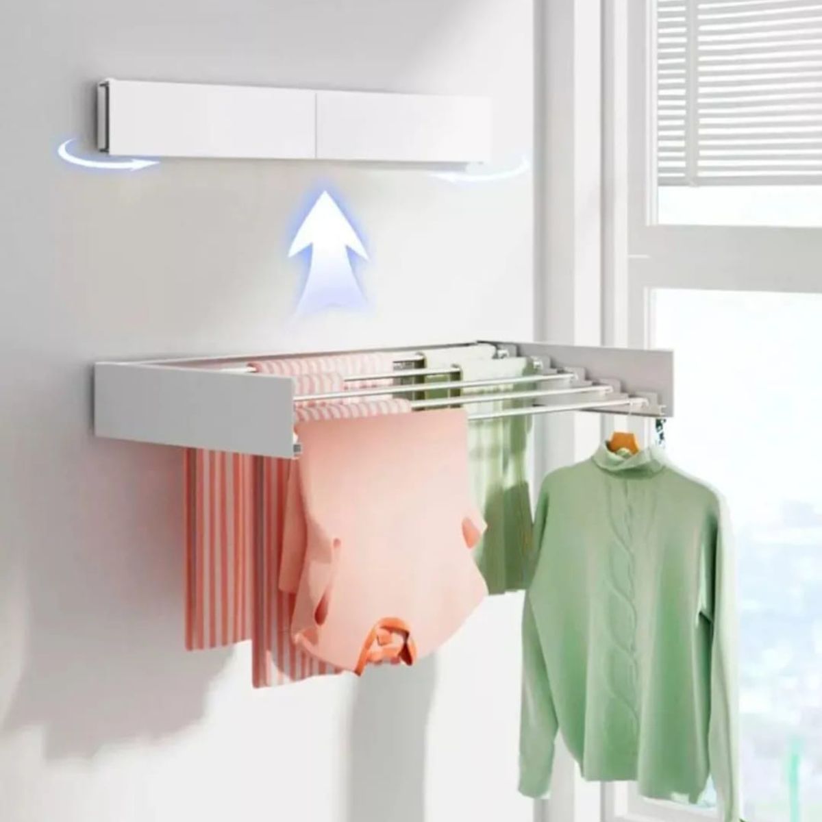 GENERICO - Tendedero De Ropa Plegable Retráctil De Pared 605cm  Cea Color BEIGE