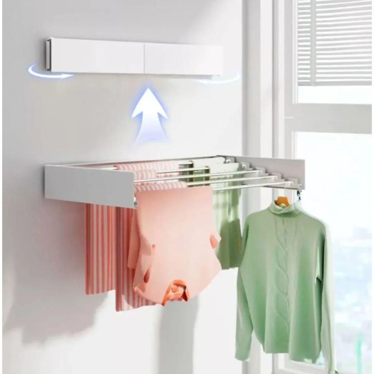 GENERICO - Tendedero De Ropa Plegable Retráctil De Pared 605cm  Cea Color BEIGE