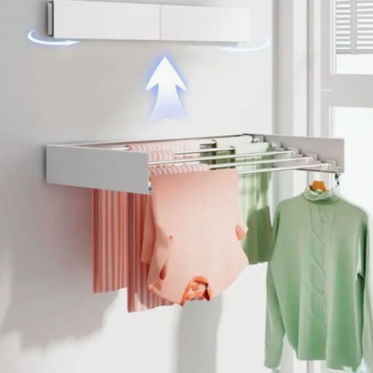 GENERICO - Tendedero De Ropa Plegable Retráctil De Pared 605cm  Cea Color BEIGE