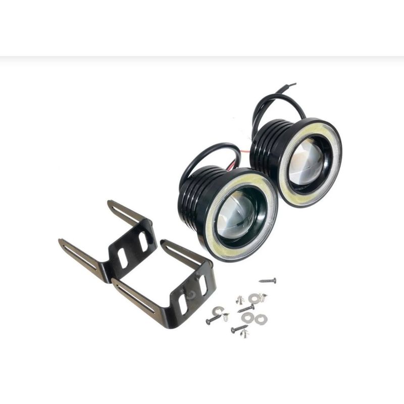 GENERICO - Focos Neblineros Led Ojos De Ángel PAR DE  89mm Blanco + Blanco