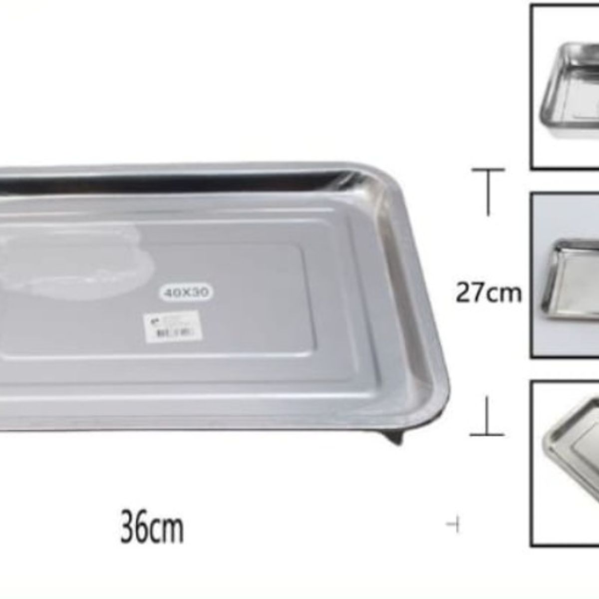 GENERICO - Bandeja De Acero Inoxidable 36x27x2 Cm