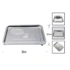 GENERICO - Bandeja De Acero Inoxidable 36x27x2 Cm