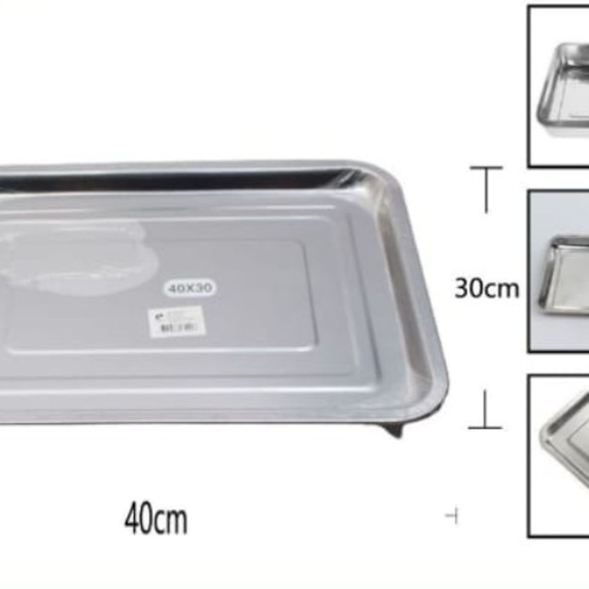 GENERICO - Bandeja De Acero Inoxidable 40x30x2 Cm