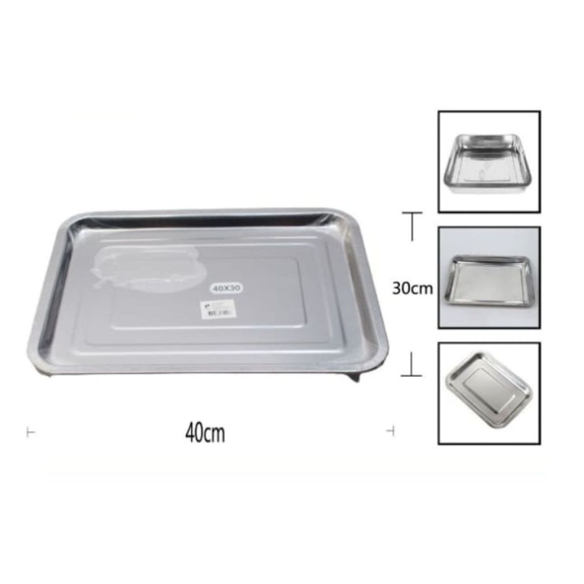 GENERICO - Bandeja De Acero Inoxidable 40x30x2 Cm