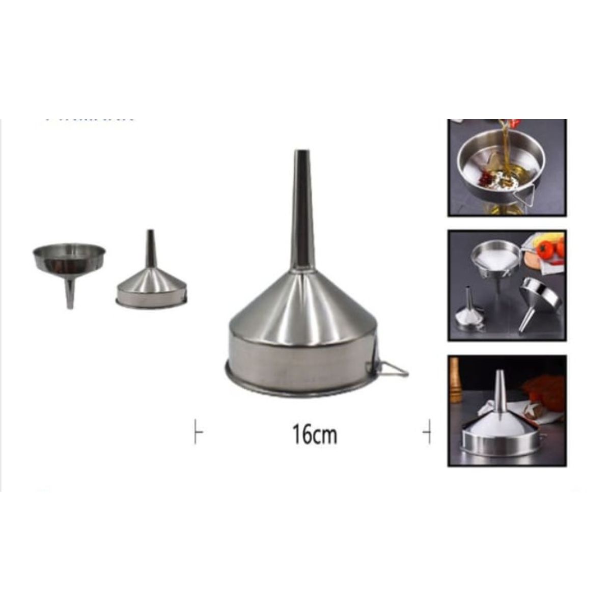 GENERICO - Embudo De Cocina Acero Inoxidable 16 Cm