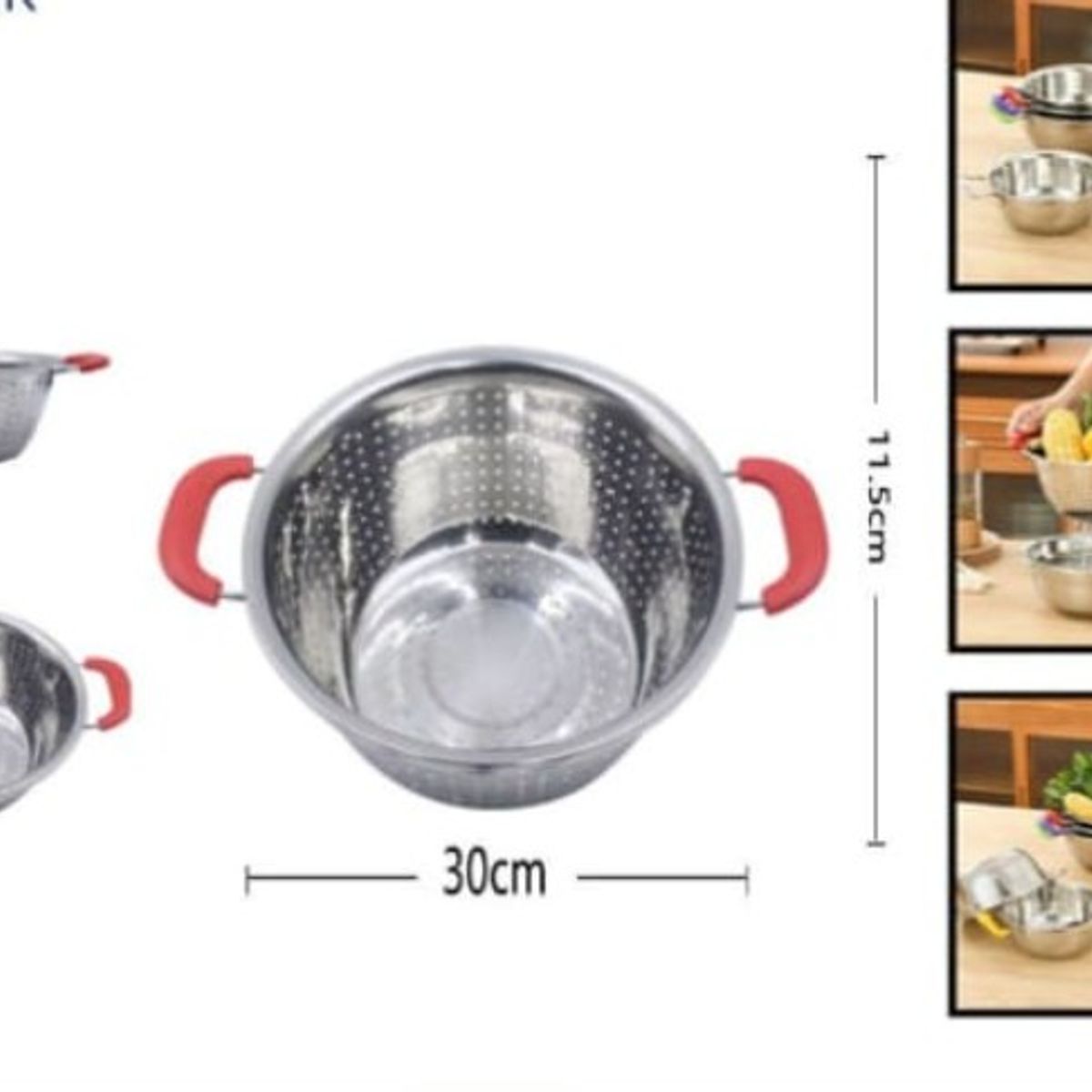 GENERICO - Colador Tamizador Con Doble Asa Acero Inoxidable 30 Cm