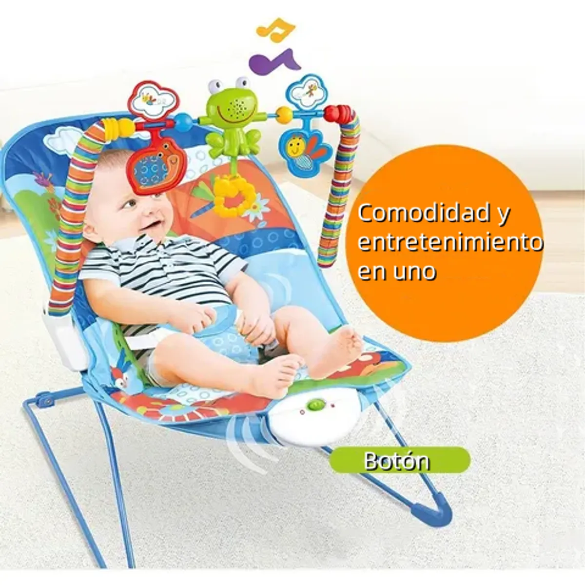 TATEE - Silla Nido Bebé Mecedora Musical multifuncional  Azul