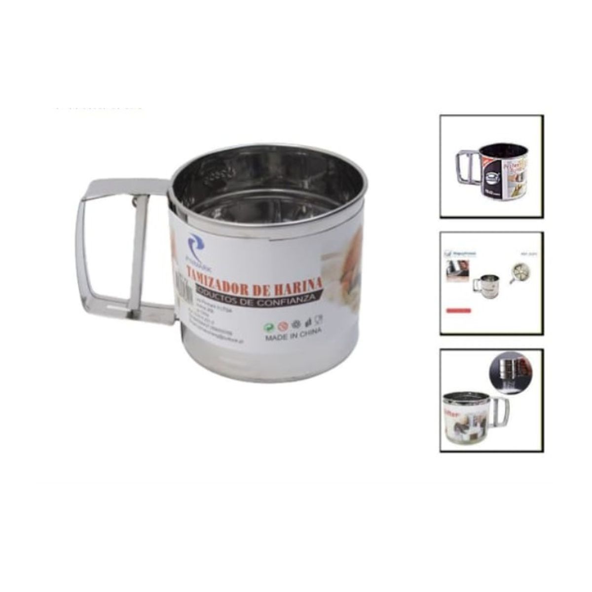 GENERICO - Tamizador De Harina Acero Inoxidable 500 G 13X12,5Cm