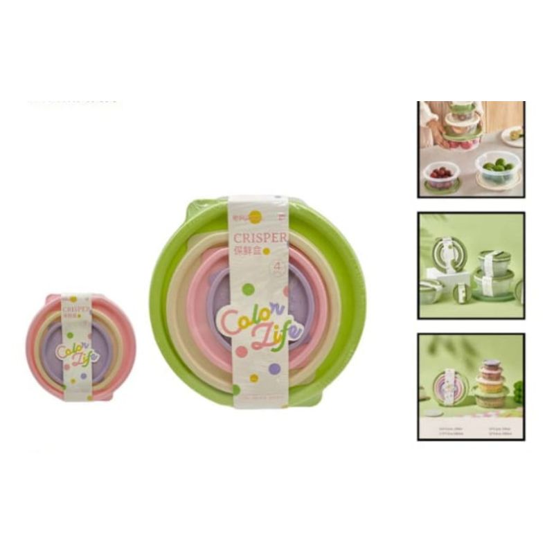 GENERICO - Set De 4 Tapper De Plastico Redondos