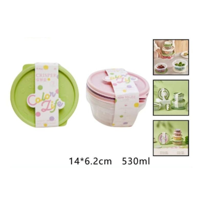 GENERICO - Set De 3 Tapper De Plastico Redondos